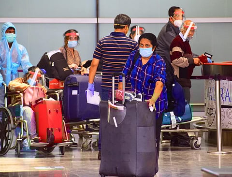 Passengers who arrived on the special Air India flight from San Francisco