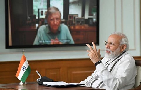 Prime Minister Narendra Modi on Thursday interacted with philanthropist and Microsoft co-founder Bill Gates and discussed the global response to COVID -19.