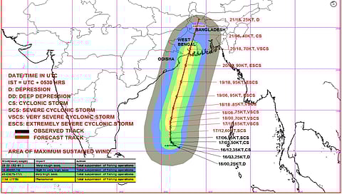 The Met Office has issued a red warning and advised fishermen not to venture into the sea along Odisha coast from Monday.