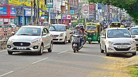 With the government relaxing many lockdown measures after observing a downward trend in the Covid-19 graph, traffic in the city has increased. A view from MG Road on Saturday | Albin Mathew