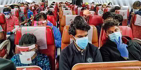 An Air India flight carrying 334 passengers leaves Chicago for India. Indian nationals stranded in various countries amid COVID-19 pandemic are being repatriated under Vande Bharat Mission. (Photo| Twitter)