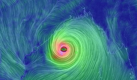 Cyclone Amphan is likely to make a landfall on Wednesday. (Photo|earth.nullschool.net)