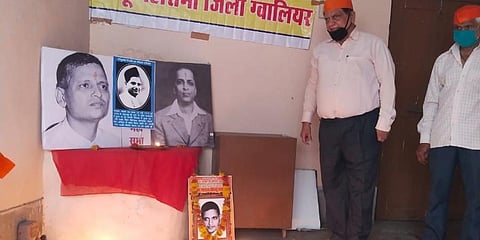 Special puja was performed at the Mahasabha’s office in the memory of Mahatma Gandhi's assassin Nathuram Godse.