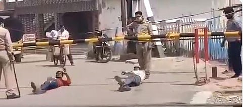 Appalling: UP police makes migrant workers roll on ground.