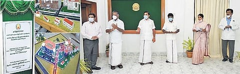 CM Palaniswami laying foundation for Government Thiruvallur Medical College on Tuesday. It will come up at 8.68 hectares, at a cost of Rs 385.63 crore