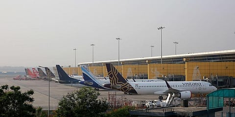 Planes parked at Indira Gandhi International Airport during the nationwide lockdown to curb the spread of coronavirus, in New Delhi. (Photo | Shekhar Yadav, EPS)