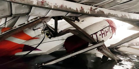 A portion of Kolkata airport flooded in wake of cyclone Amphan, on Thursday. (Photo| ANI)