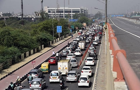 Traffic congestion at ITO during the fourth phase of nationwide lockdown in Delhi. (Photo | Parveen Negi, EPS)