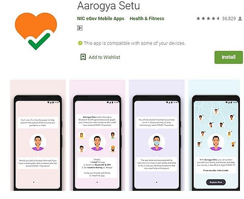 The Aarogya Setu App (Photo| Google Play STore)