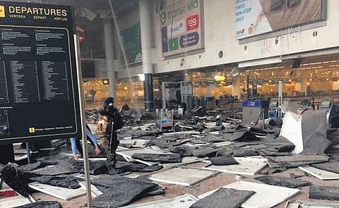 The Zaventem International Airport after the blast