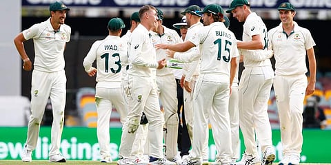 Australian Test cricket team at the Brisbane cricket ground. (Photo | AP)