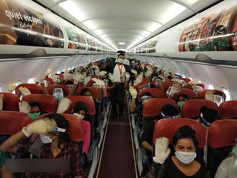 The migrant workers on the flight