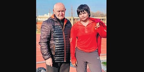 Divya Kakran (R) acted just in time to be with coach before lockdown.