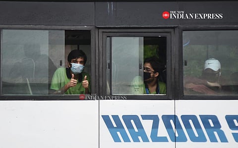 Kota students arrive in Delhi. (Photo | Parveen Negi, EPS)