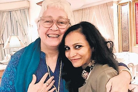 Diya Naidu with her aunt, veteran actor Nafisa Ali