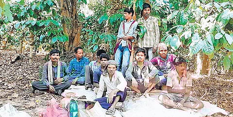 Soliga tribals stranded at a village in Kodagu district. (Photo | EPS)