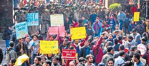 A masked mob stormed the campus and targeted students on January 5. (File Photo)