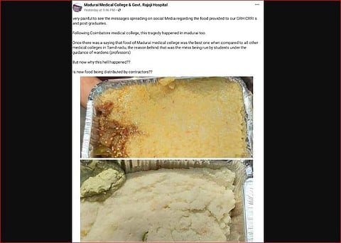 The post against the 'substandard food.'