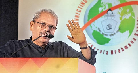 Infosys co-founder Kris Gopalakrishnan addressing  a Global Meet in Kochi in this file photo |  A Sanesh