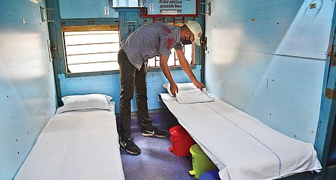 Railway coaches being turned into isolation wards. (Photo I EPS/Shriram BN)
