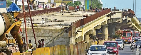 As life gradually inches back to normal, the construction work of the flyover has resumed at Vyttila in Kochi, one of the busiest junctions in Kerala | Albin Mathew
