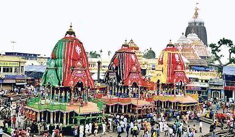 Three chariots kept ready in front of Jagannath temple (File photo| EPS)