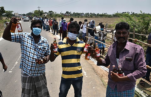 It’s time to celebrate for these men near Ponneri. (Photo | P Jawahar, EPS)