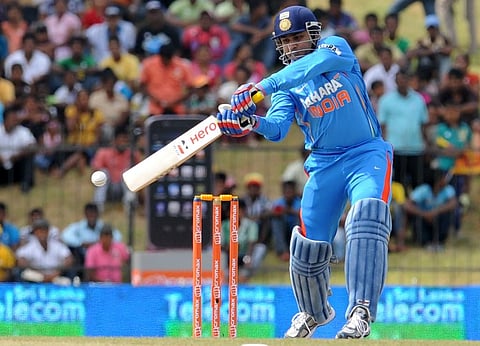 Virender Sehwag plays a shot. (Photo | AFP)