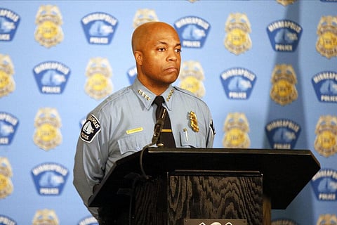 Minneapolis Police Chief Medaria Arradondo listens to a question from the media where he discussed police reforms, Wednesday. (Photo | AP)