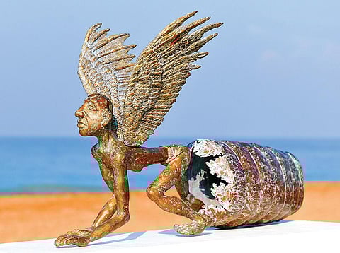 V Satheesan’s bronze sculpture