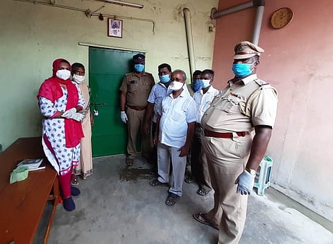 Officials after the raid in Ranipet