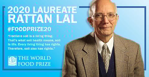 In a country like India, Dr. Lal said, soil is prone to degradation because of harsh climate and other factors. (Photo | World Food Prize Twitter)