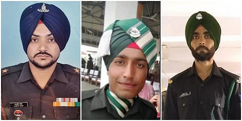 (From L-R) Naib Subedar Mandeep Singh, Sepoy Ankush Thakur, Sepoy Gurbinder Singh