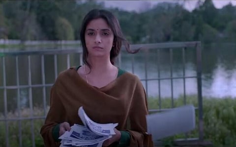 Actor Keerthy Suresh plays the role of a mother in 'Penguin- A Mother's Story'. (YouTube Screengrab)