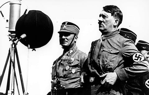 In this May 7, 1933 file photo, German chancellor Adolf Hitler speaks to 30,000 uniformed Nazi storm troopers at Kiel, Germany. (File Photo | AP)
