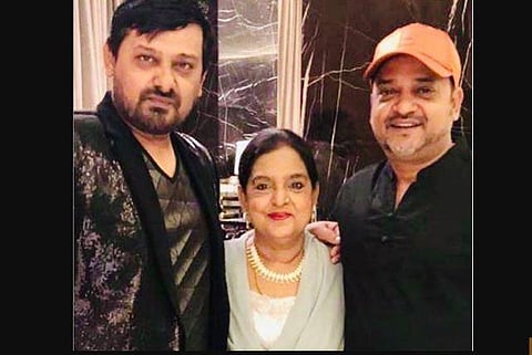 Wajid Khan (left) and Sajid Khan with their mother Razina Khan. (Photo | Instagram)