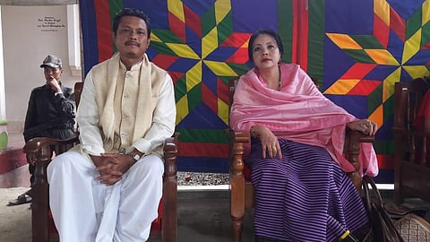 Maharaja Leishemba Sanajaoba with his wife (Photo | EPS)