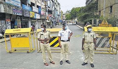Silver Jubilee Park Road in Bengaluru was sealed on Saturday | VINOD KUMAR T