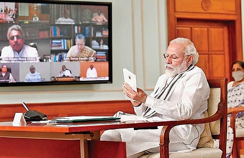 Prime Minister Narendra Modi at the all-party meeting on Friday | PTI