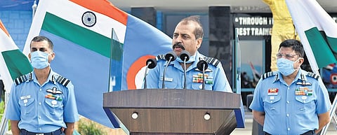 IAF chief RKS Bhadauria at the passing out parade in Hyderabad on Saturday | S Senbagapandiyan