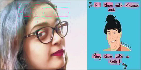 Illustrator Suneha SXR (L) has been taking up commissioned artworks