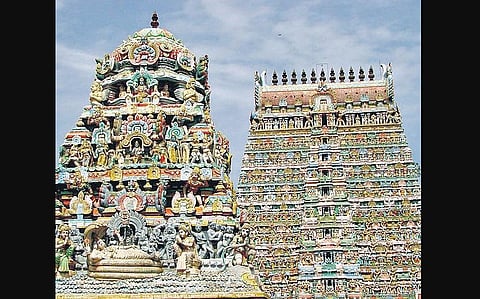 The vimanam above the sanctum is known as the Vaidhika Vimanam