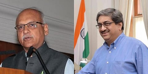 (Left)  Lt General (retd) Narasimhan and (Right) former Indian ambassador to China and Pakistan Gautam Bambawale