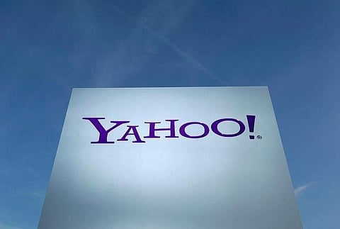 A Yahoo logo is pictured in front of a building in Rolle, Switzerland. (File photo| Reuters)