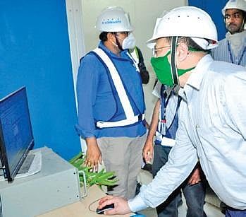 Raj Kumar, ED Ramagundam, inaugurates the project to draw start-up power or the 2x800 MW thermal power plant of NTPC.