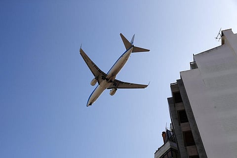 A KLM passenger plane approaches for landing at Lisbon airport. (Photo | AP)