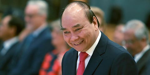 Vietnamese Prime Minister Nguyen Xuan Phuc arrives at the opening ceremony of the 36th ASEAN Summit in Hanoi. (Photo| AP)