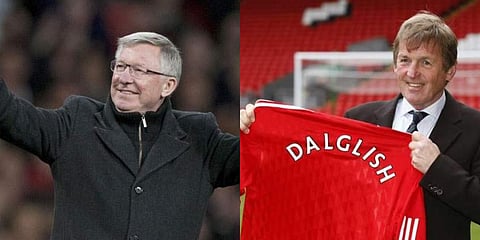 Former Manchester United manager Alex Ferguson (L) and Liverpool legend Kenny Dalglish (R). (Photo | AP)