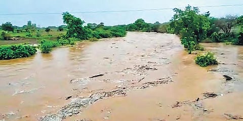 Flood water in the upstream of Singur project
