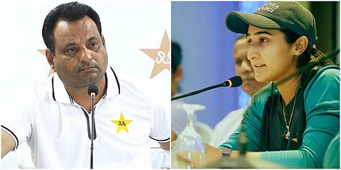 Pakistan's women's team head coach Iqbal Imam (L) and skipper Bismah Maroof. (Photo| Facebook and Twitter)